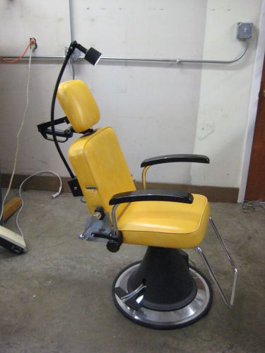 SMR ENT &#034;H-Chair&#034;.  Mustard yellow, good condition with power up/solar light