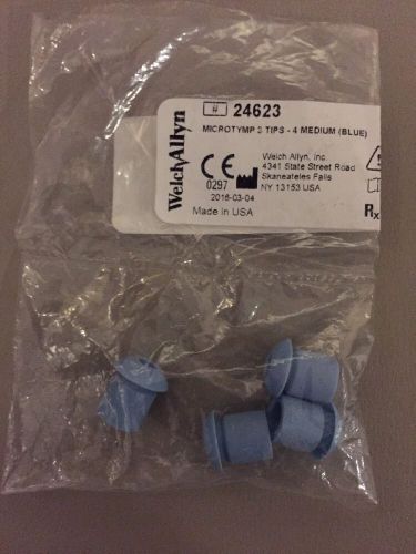 Welch Allyn Medium Blue Microtymp Probe Tip #24623 NEW Pack Of 4.