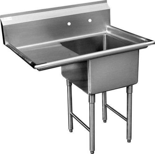1 Compartment Stainless Steel Sink 15 x 15 w/ 15&#034; left drain board ETL SE15151L