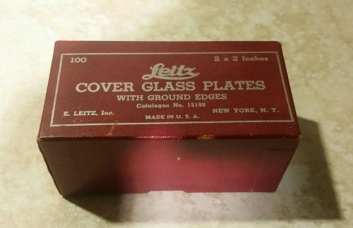 Vintage Leitz 67 Cover Glass Plates With Ground Edges 2&#034; x 2&#034; in Box        WJ