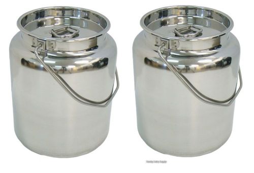 2 x 2.5 gallon Stainless Steel Milk Storage &amp; Transport Can 10 quart or 10 litre
