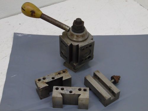 Wedge tool post holder with 3 tool holders holds 1/2 inch tool