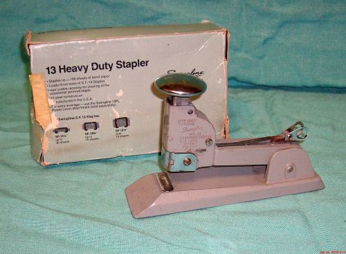 Vintage swingline #13 industrial commercial heavy duty stapler sf13-1/4 1/2 3/8 for sale
