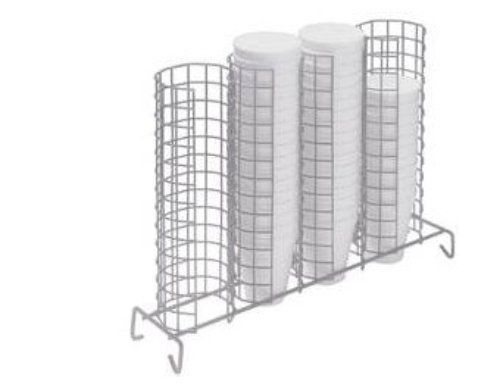 Expressly Hubert (79074) Grid Silver Cup and Lid Organizer - 4 Compartments
