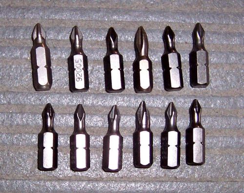 12 irwin 92005 #1 x 1&#034; phillips  insert screwdriver bits (10 reduced tip 2 full) for sale