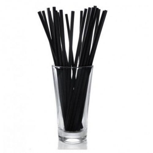 BarConic Black 8 Inch Drinking Straws (Box of 500)
