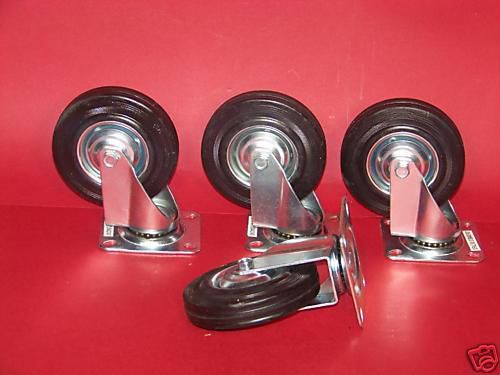 8 pc 5&#034; SWIVEL CASTER WHEELS WITH BEARINGS