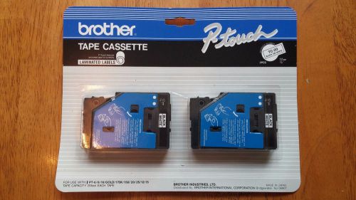 Brother P-touch TC-20 Tape Black on White Print - NIB!