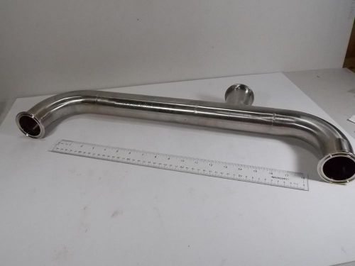 Good used 2&#034; 3 way tee tri clamp stainless sanitary pipe fitting 23&#034; length for sale