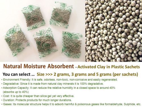 Natural Clay Moisture Absorbent Absorber packets Safety &amp; Good than silica gel