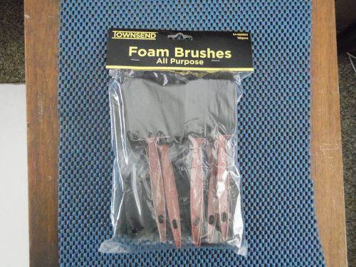 TOWNSEND 10 FOAM PAINTING BRUSHES SET.  DURABLE FOAM
