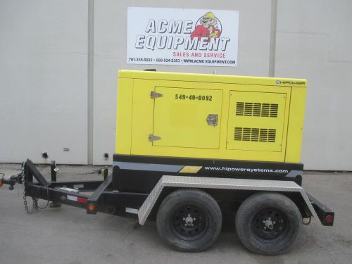Used 2011 hipower hryw50t6 trailer mounted generator # hryw-50u-x1ch35902 for sale