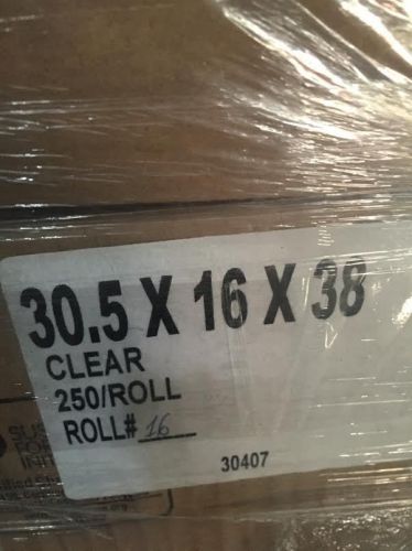 Roll of 250 Plastic Industrial Clear Bag Garbage Liners 30.5 x 16 x 38