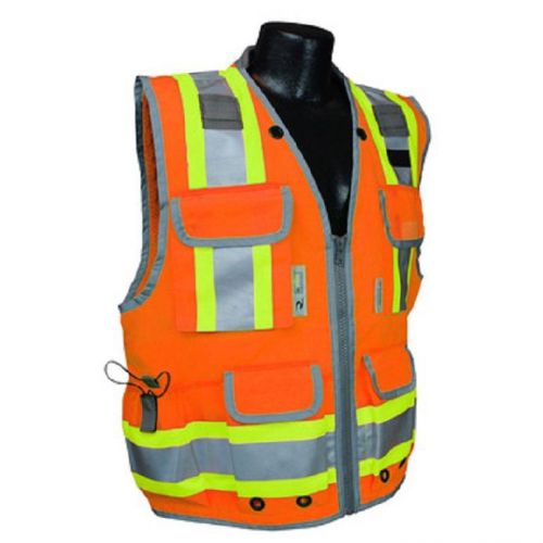 Radians SV55-2ZOD Class 2 Woven Two Tone Orange Engineer&#039;s Safety Vest-New