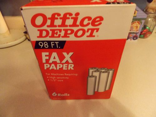 Office Depot 6 rolls 98 feet Fax Paper NIB