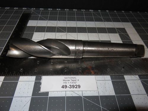 National 1-13/32&#034; drill  bit 4mt, 4 morse taper 9-3/4&#034; oal ((3929)) for sale