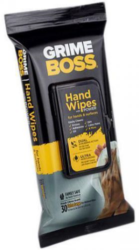 Grime Boss Heavy Duty Hand Cleaning Wipes,pk of 30-w/Pro-Clean Moisturizer-NIP