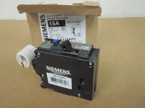 10 New Siemen  QA115AFC 15Amp single pole Circuit Breaker Arc Fault Combination.