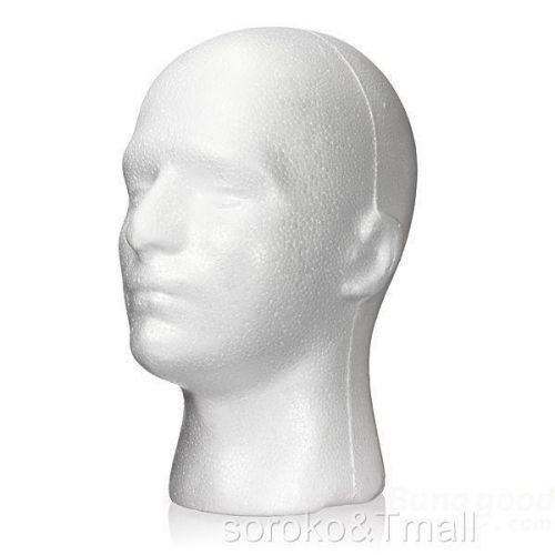 Male Styrofoam Foam Manikin Mannequin Head Model Wig Glasses Hat Display Stand