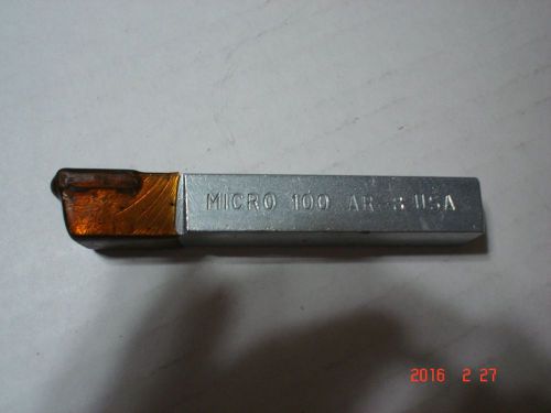 1/2&#034; square shank carbide tipped right hand turning tool bit micro-100 usa #ar-8 for sale