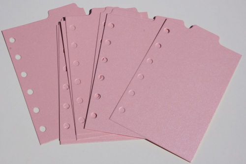 9 Shimmery light Pink  Filofax POCKET size  dividers monthly subject top tab