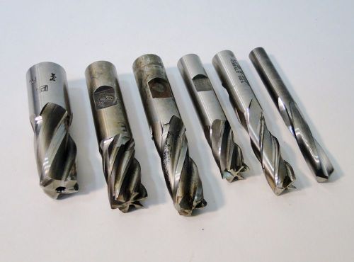 6 PC ASSORTED USA MADE END MILL SET IN CASE