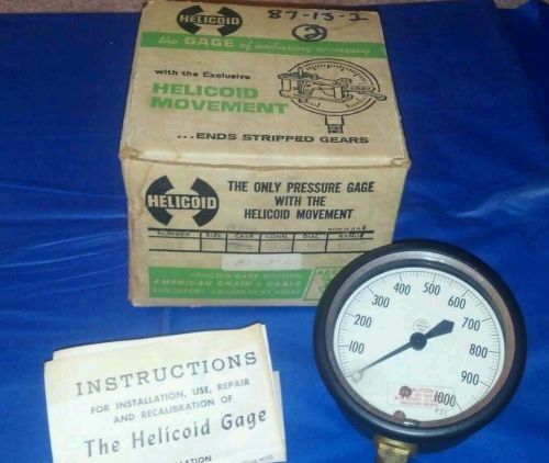 Helicoid 3-1/2 1000 PSI Pressure Gauge