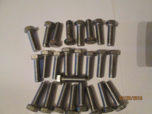 &#034;316&#034; high grade stainless steel 3/8&#034;-16x1 1/4 hex capscrews, 25 pcs. for sale