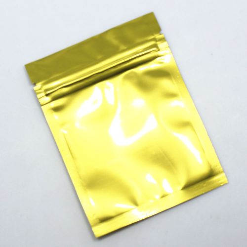 8.5x13cm Flat Gold Mylar Zip Lock Bags Smell Proof Aluminum Foil Pouch Food Safe