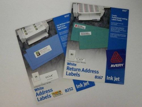 Avery Ink Jet Labels Lot of 1273 Address and Return 8252 8167