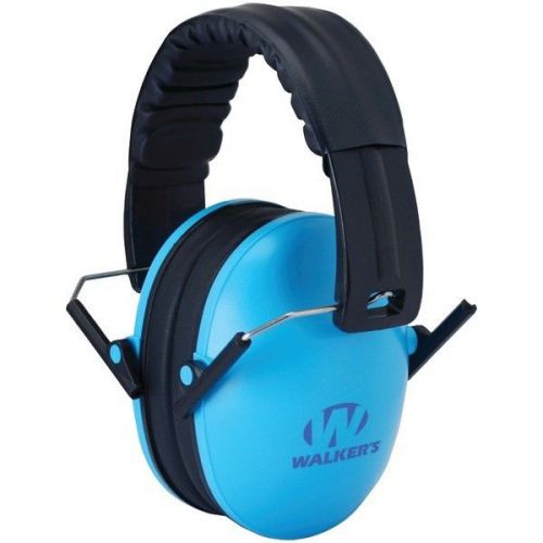 Walker&#039;s Game Ear GWP-FKDM-BL Youth Folding Muff w/Adjustable Headband Blue