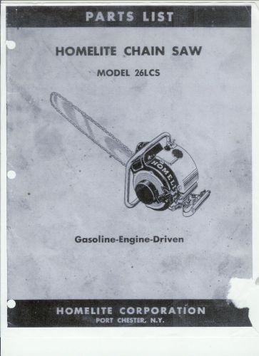 A HOMELITE  (261 CS) Chainsaw Parts List &amp; Repair Dia. Copy