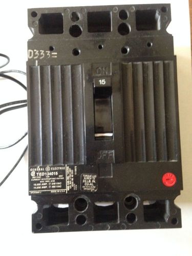 General electric (shunt trip) circuit breaker  model# ted134015  15a 480v 3pole for sale