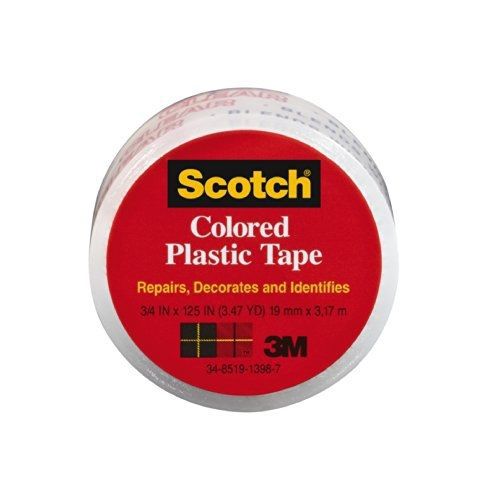 Scotch 190CL Colored Plastic Tape,  3/4 x 125-Inch,  Clear