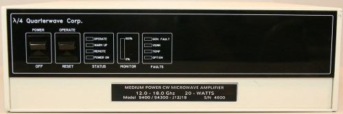 QuarterWave 9400 /6-18GHz/40W TWT Amplifier, 6 - 18 GHz, 40 Watts