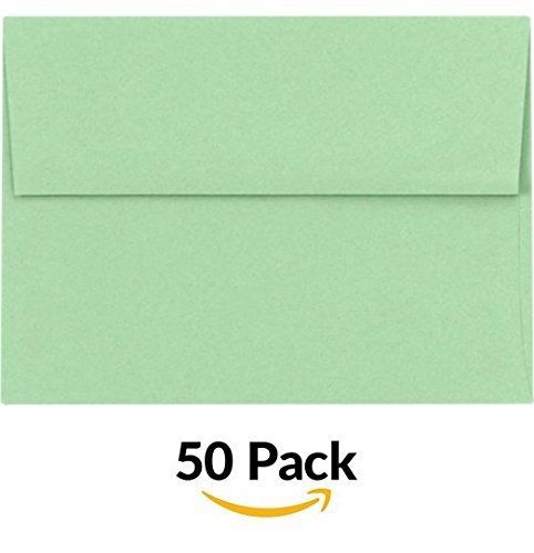 Envelopes Store A7 Invitation Envelopes (5 1/4 x 7 1/4) - Pastel Green (50 Qty.)