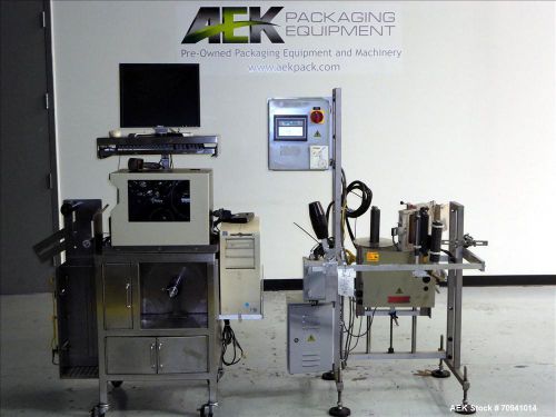 Used- accraply model 35fs pressure sensitive labeler with zebra 170xiiii print e for sale