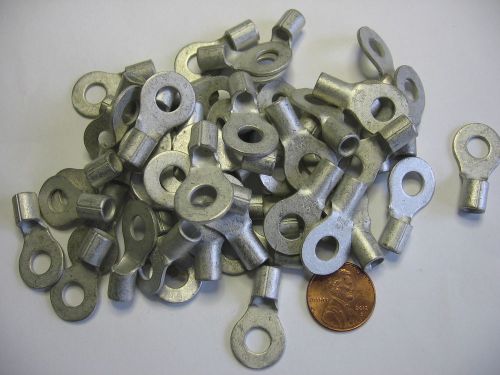 50) molex d-8 pressure crimp ring terminal copper #8 awg - 1/4&#034; stud/bolt for sale