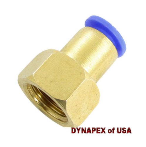 8mm or 5/16&#034; OD Push To Connect to 1/4&#034; NPT Female Straight Brass Tube Fitting
