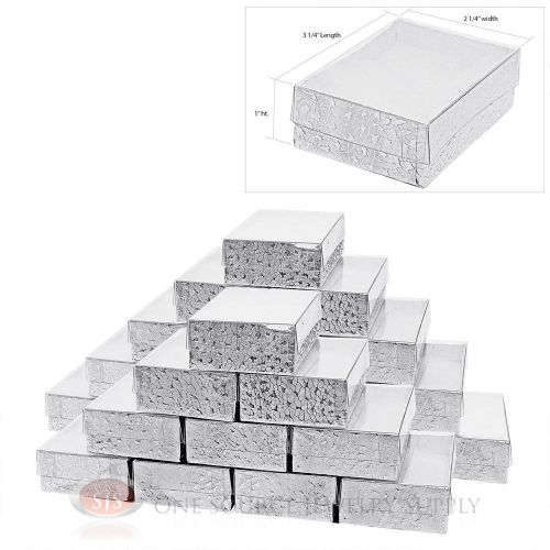 25 silver view top cotton filled jewelry gift boxes  3 1/4&#034; x 2 1/4&#034; for sale