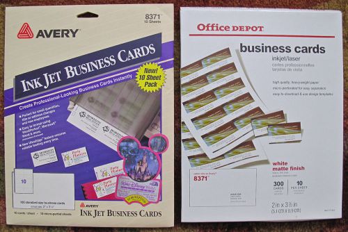 INKJET/LASER BUSINESS CARDS, Avery #8371, 24 sheets total (240 cards), WHITE