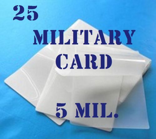 5 Mil MILITARY CARD Laminating Laminator, Pouch Sheets  2-5/8 x 3-7/8  25 PK