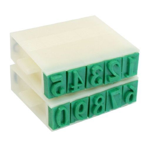 Amico 10 pcs beige plastic 0-9 digits arabic numerals stamp set for sale