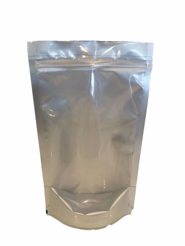 Silver/Clear Mylar Stand Up Pouches with Zipper 6.5&#034; X 11.5&#034; X 3.5&#034; (12 Oz)100ct