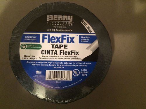Duct Tape Berry Cinta FlexFix. Black,1.89 in. X 150 yards Made in USA , Qty. 36
