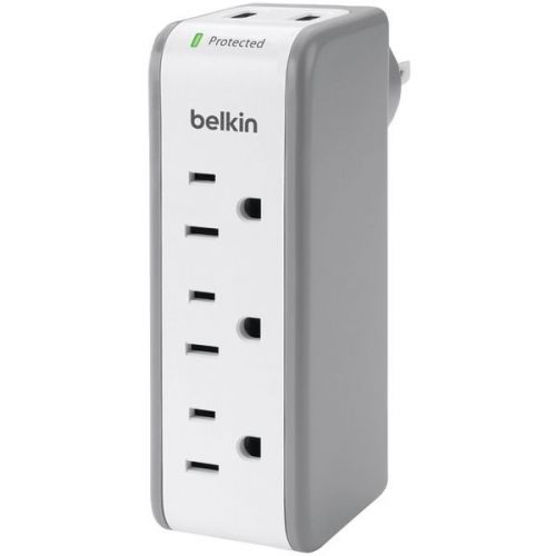 Belkin BST300BG 3-Outlet SurgePlus w/2 USB Ports &amp; Swivel Head