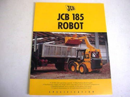JCB 185 Robot Skid Steer Loader 6 Pages,1995 Brochure     #