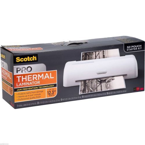 Scotch pro thermal laminator, 12.3&#034; tl1306vp w/ 50 pouch starter kit for sale