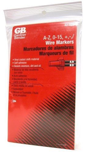 Gardner Bender 42-028 A-Z, 0-15 and Symbols Pocket Pack Wire Markers