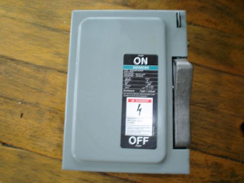 Siemens i-t-e heavy duty enclosed switch sn421 30a 600vac  type 1 for sale